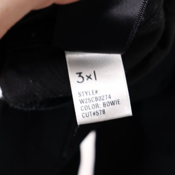 3X1 NYC High Rise Ripped Jeans Distressed Denim Straight Bowie Black Women's 27 - Picture 10 of 10